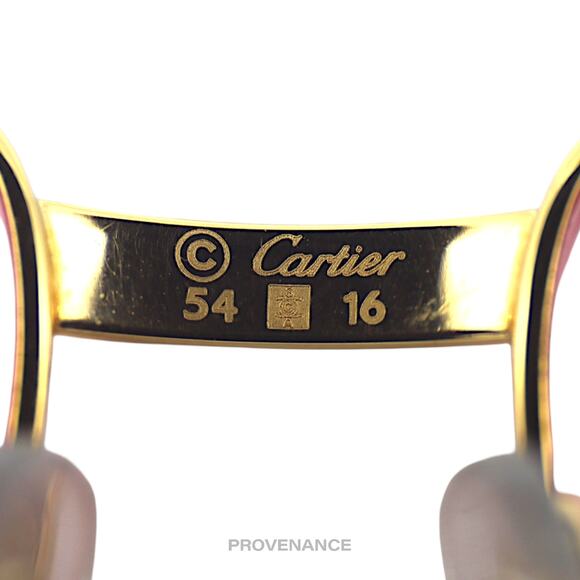 🔴 Cartier Romance Louis (Drake) Sunglasses - Gold Pink 54 - Picture 8 of 12